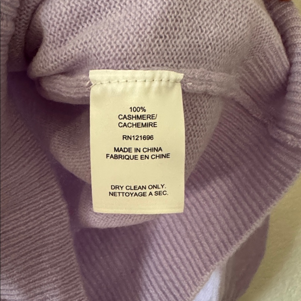 NWT Demylee x J. Crew Lilac Balloon Sleeve 100% Cashmere Sweater Size Small - Picture 3 of 7